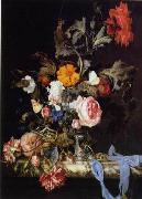 unknow artist, Floral, beautiful classical still life of flowers.045